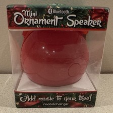 Bluetooth Wireless Christmas Ornament Speaker Red. Easy Setup. NEW in Box