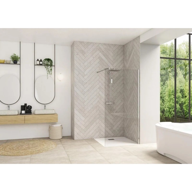 Paroi de douche fixe KINEDO Smart Design Solo L60 transparent