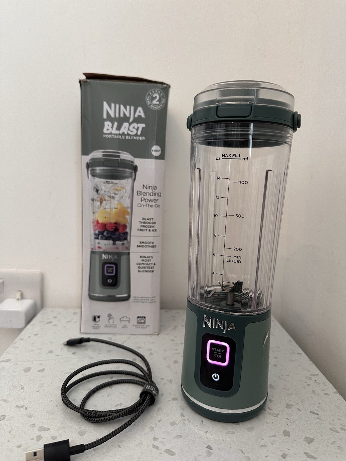 Ninja Blast Portable Blender 530ml BC151UKM Forest Green VGC