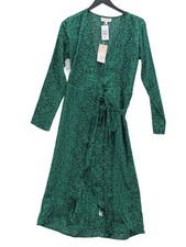 Dancing Leopard Wrap Maxi Dress UK8 in Green