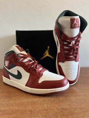 Nike Air Jordan 1 Mid Redstone Sail Green - Größe 45,5 (Neu)