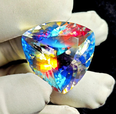 Gravity Gems 100 Ct+ Natural Mystic Trillion Multicolor AGL Zertifiziert
