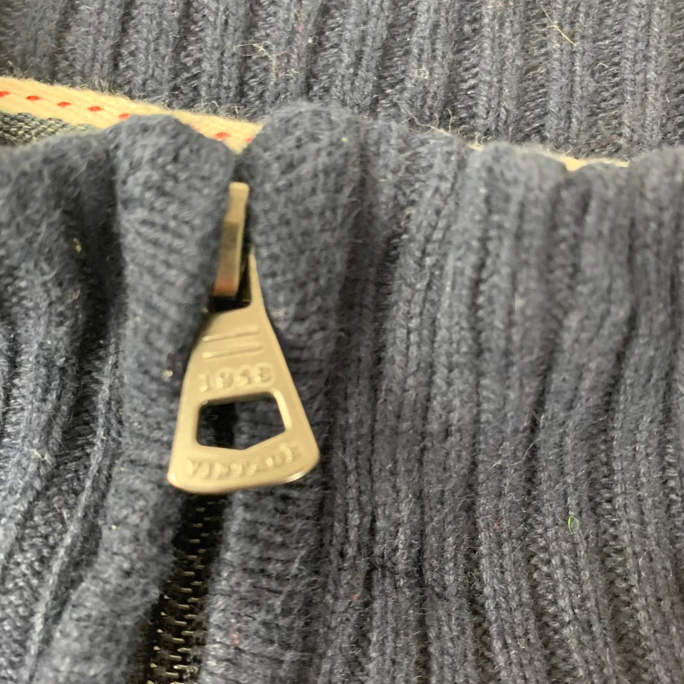 Weatherproof Vintage Fair Isle Knit Jumper Half Zip Navy Mens XXL - Image 4 of 4