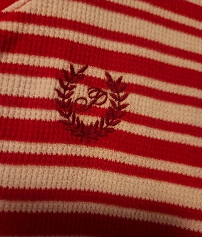 Victoria's Secret Pink One Piece Pajama XL Red & White Stripes - Изображение 3 из 4