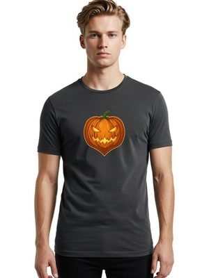Jack-O-Lantern-1 Mens Graphic Tee, 100% Cotton, Casual Summer Wear