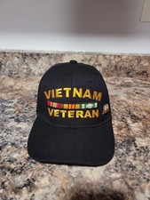 Black Vietnam Veteran Baseball Hat Cap Made in USA Adjustable With A Bonus Pin