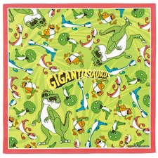 Skater handkerchief 30×30cm Hand Towel Mini Towel 100% Cotton Gigantosaurus HKC3