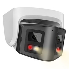 Vikylin 4MP Dual Lens Full Color IR POE Security IP Camera Two Way Audio Outdoor