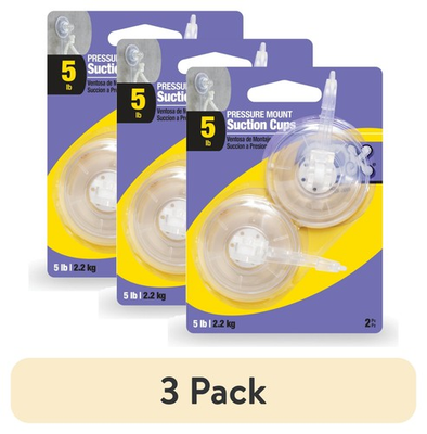 #ad 3 pack Suction Cup Hooks Suction Cup Hangers Large 5 lbs PVC Clear 2 pack $17.42