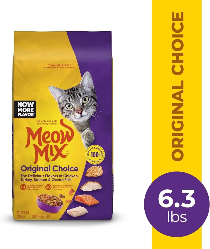 Meow Mix Original Choice Dry Cat Food – 6.3 lb Bag, Complete & Balanced - Image 2 of 4