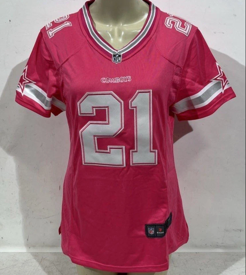 Camiseta Feminina Ezekiel Elliott Dallas Cowboys #21 Rosa Tamanho Extra Grande Nova Com Etiqueta - Imagem 2 de 4