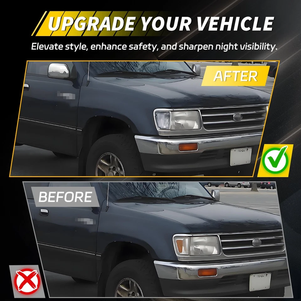 2X Clear Chrome Lens Front Corner Parking Signal Light For 1993-1998 Toyota T100 - Image 2 of 4