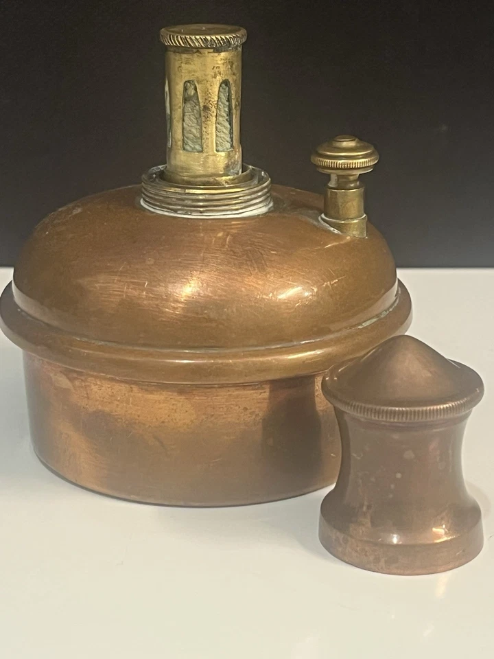 Ancienne Petit Lampe En Cuivre Lampe À Poser Décorative Vintage - Photo 4/4