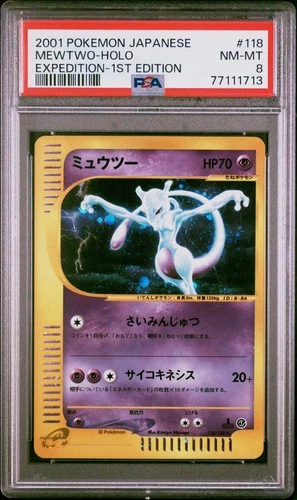 2001 POKEMON JPN EXPEDITION 1ST ED #118 MEWTWO-HOLO PSA 8