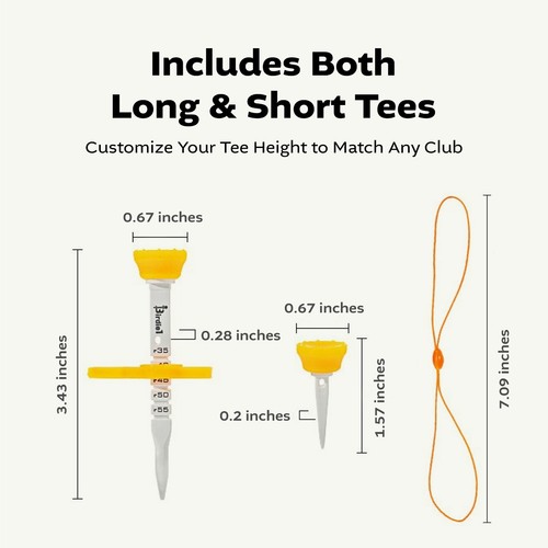 Birdie1 Smart Golf Tees (Long Tees+Short Tees) 5ea- 4 Colors - Picture 6 of 23