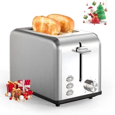 YSSOA 2-Slice Stainless Steel Toaster, 6 Shade, Bagel & Defrost Functions