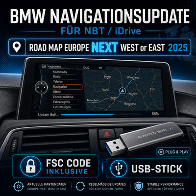 BMW Navigation Update Europe Road NEXT 2025 inkl. BMW-USB und Lebenslange FSC