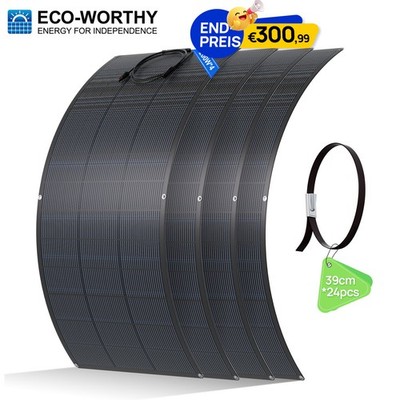 ECO-WORTHY 800W Flexibles Solarmodul Solarpanel für Wohnmobil Balkonkraftwerk