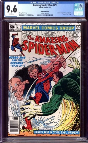 AMAZING SPIDER-MAN #217 CGC 9.6 WHITE PAGES // NEWSSTAND MARVEL 1981