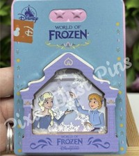 Disney Frozen Elsa & Anna Snowflakes Scene 3D Wooden Pin Hong Kong Disneyland
