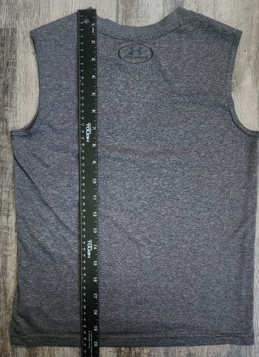 Boys Under Amour HeatGear YXS Loose Fit Tank Athletic Sleeveless Gray XS - Picture 3 of 6