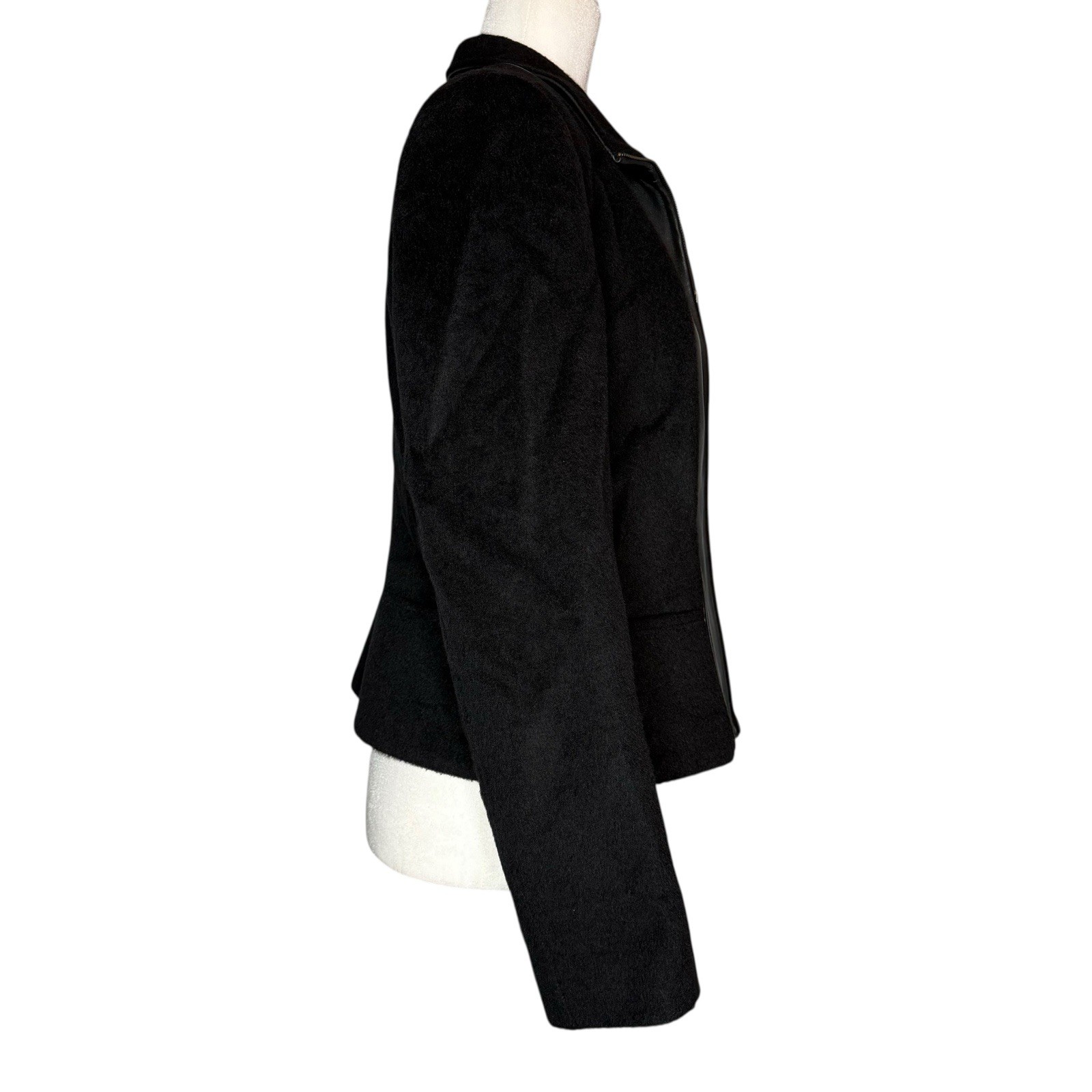 Peruvian Link Collection Baby Alpaca Wool Large Jacket Black Made In Peru RARE image 3