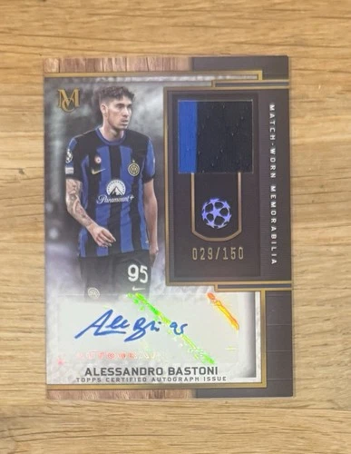 23/24 Topps Museum UCL Alessandro Bastoni Inter Milan Patch Auto /150 Match Worn
