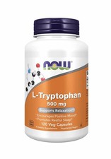 NOW Foods L-Tryptophan 500 mg 120 Veg Cap Relaxation Sleep Relaxation EXP 04/27