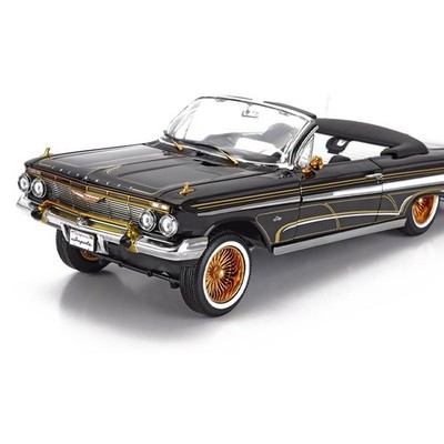 1961 CHEVROLET IMPALA LOWRIDER CABRIOLET OPEN BLACK 1:18 SCALE BY