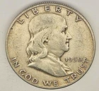 1950-D Ben Franklin SILVER Half Dollar USA Collector Coin 90% Liberty Bell 50c