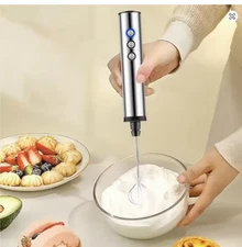 3-in-1 Electric Handheld Milk Frother 3-Speed Mini Mixer with Detachable Whisk