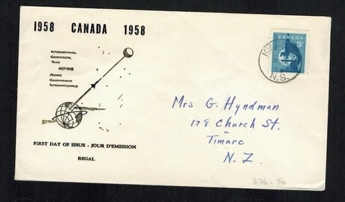 Canada #376, 1958 5¢ Microscope, Regal cachet FDC