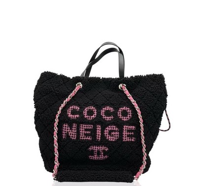 Chanel Coco Neige Shopping Tote Black Shearling (lb062526a6)