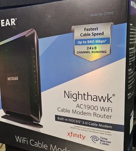 WiFi Cable Modem Router AC1900: Model C7000v2 Nighthawk 