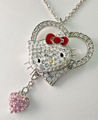 Sanrio Hello Kitty Swarovski Heart motif necklace Womens