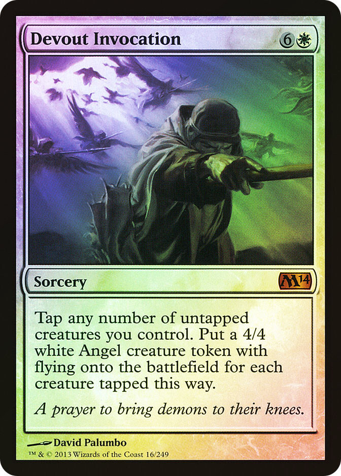 MTG FOIL Devout Invocation  - Magic 2014 #016