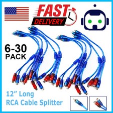 Car RCA Y Splitter Audio Jack Cable Adapter 1 Male to 2 Female Connector 6-30Pcs
