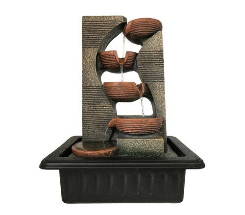Zimmerbrunnen Steinkrüge inkl. LED-Beleuchtung Polyresin 40 x 23 x 31 cm, Dehner