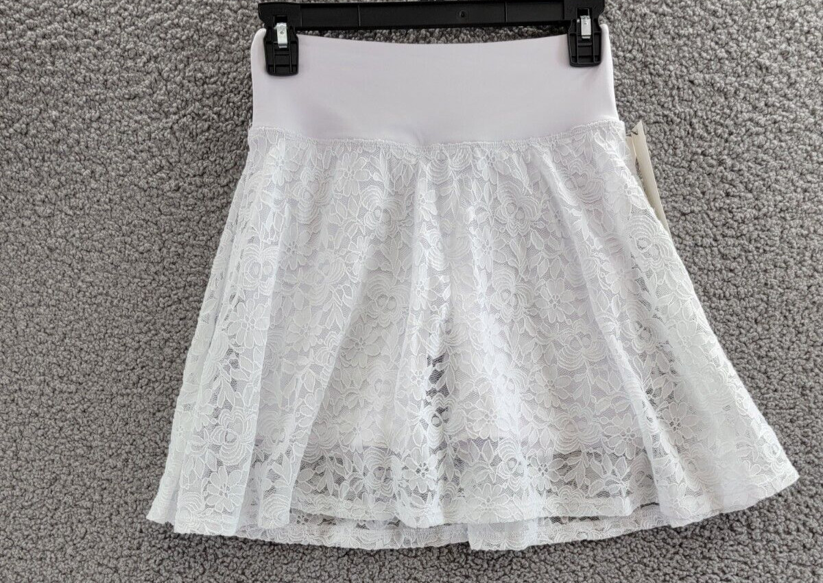 Кружевные теннисные шорты AQUA Athletic Tennis Skort женские XS белые с эластичным поясом