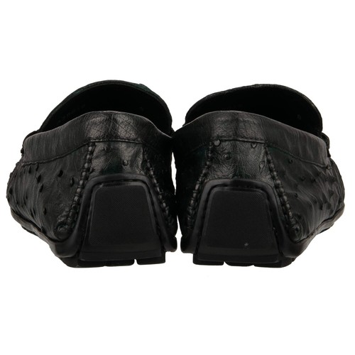 DOLCE & GABBANA Ostrich Leather Moccasins Loafer Shoes RAGUSA Blau Black 42 UK 8 - Picture 7 of 7