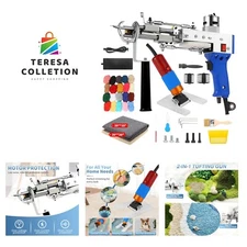 Rug Tufting Gun Kit with Carpet Trimmer, 2 in 1 Cut & Loop Pile Tufting Gun w...