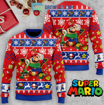 Super Mario Snow Christmas Ugly Sweater, Unisex All Size, Gift For Fans