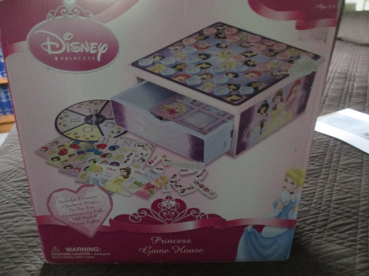 7in1 Disney Princess Solid Wooden Drawer Game House Tic Tac Toe