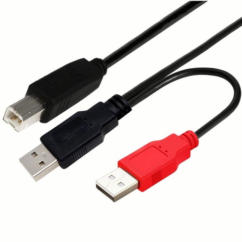 Dual USB 2.0 A Male to B Male Y Splitter Cable for Printer Scanner External HDD - Picture 4 of 5