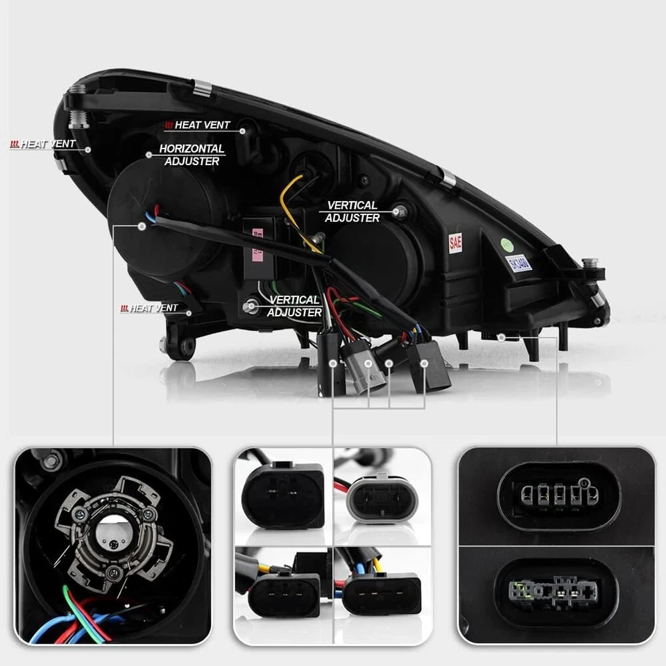 Par de faros proyectores LED HID DRL para Mercedes-Benz Clase SLK R171 2005-2011 Foto 2 de 4