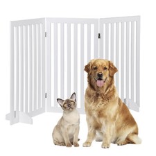 36'' Freestanding Dog Gate Indoor Foldable Dog Puppy Fence for the House White
