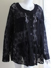 New Exclusively Misook Sz 2x Lux Lace Floral Woven Art-to-wear Knit Jacket