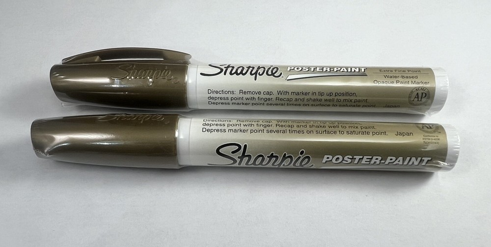 2 Pieces Sharpie Extra Fine Point Water-Based Poster Paint Marker Metallic Gold