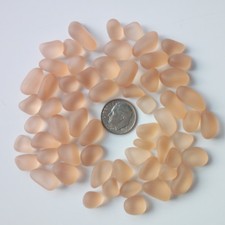 sea beach glass 20 pieces orange lots bulk jewelry making