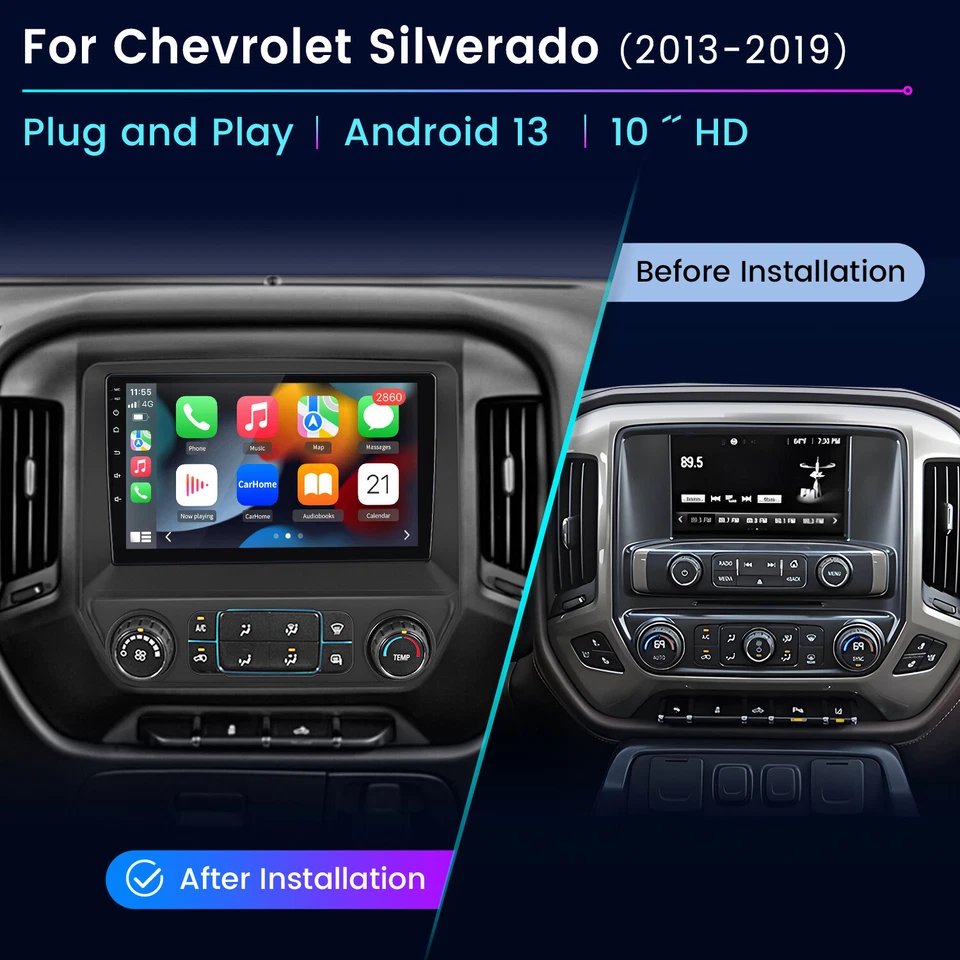 64G 10'' Android14 For Chevrolet Silverado 2013-2019 Car Stereo Radio GPS Navi - Image 4 of 4